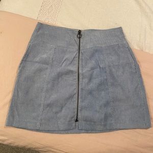 Zipper corduroy skirt